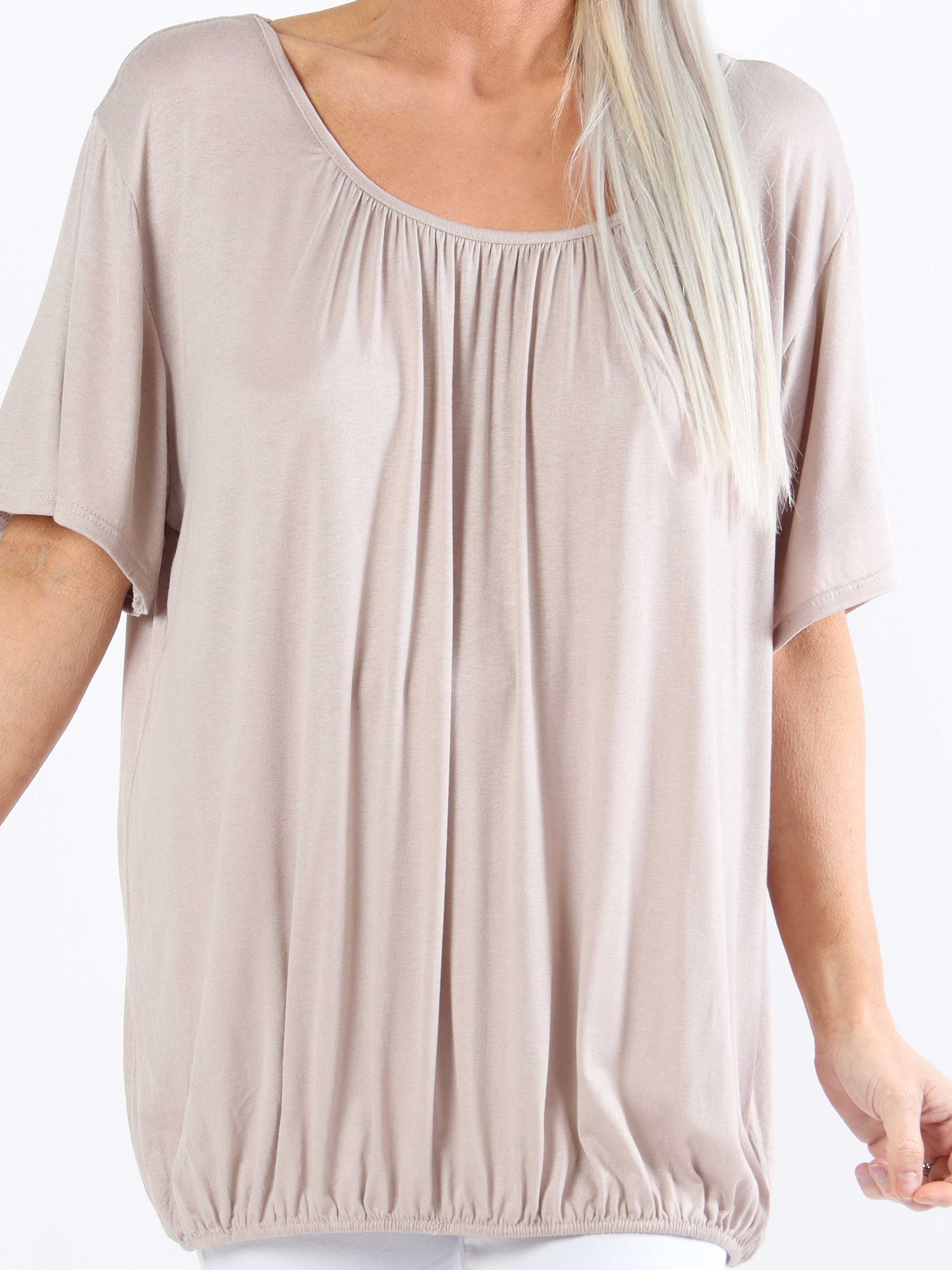 Miracle t-shirt - Basis t-shirt i plus size med elastik forneden (bestseller)